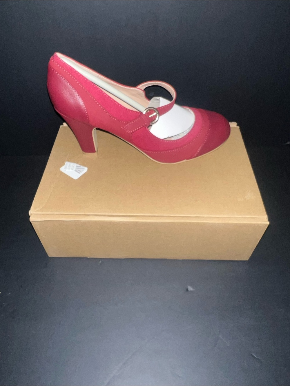 Journee Collection Red Mary Jane Heel with Strap